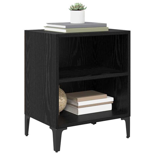 vidaXL Bedside Cabinet 2 pcs Black Oak 40 x 30 x 50 cm Engineered Wood