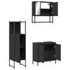 vidaXL 3 Piece Bathroom Furniture Set Black Engineered Wood