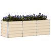 vidaXL Planter Ivory 240 x 80 x 75 cm Steel