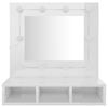 vidaXL Mirror Cabinet with LED High Gloss White 60x31.5x62 cm