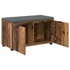 vidaXL Hall Bench with Cushion with Storage Old Wood 80 x 46 x 46 cm