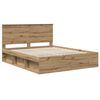 vidaXL Bed Frame Artisian Oak 160 x 200 cm Solid Pine Wood