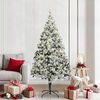 vidaXL Artificial Christmas Tree with 300 LEDs with Stand White 210 cm