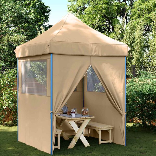 vidaXL Party Tent Folding Beige 200 x 200 x 306 cm Oxford Fabric