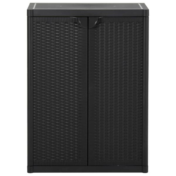 vidaXL Garden Storage Cabinet Black 65x45x88 cm PP Rattan