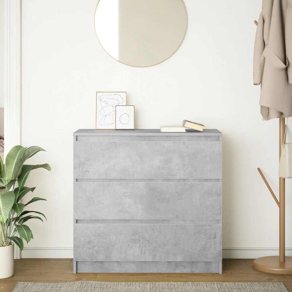 vidaXL Sideboard Concrete Grey 80x35x76 cm Engineered Wood