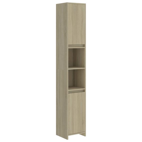 vidaXL Bathroom Cabinet Sonoma Oak 30x30x183.5 cm Engineered Wood