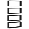 vidaXL Wall Shelves Wall-Mounted 4 pcs Black Oak 60 x 15 x 23 cm