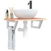 vidaXL Basin Shelf Wall Mounted Steel and Solid Wood Oak