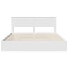 vidaXL Bed Frame with Drawer Manual White 200 x 200 cm Engineered Wood