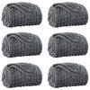 vidaXL Throw Blankets 6 pcs Dark Grey 200 x 150 cm 4.5 kg Fleece