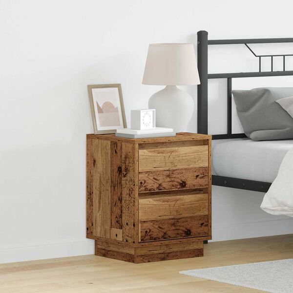 vidaXL Bedside Cabinet Old Wood 39 x 34.5 x 50 cm Engineered wood