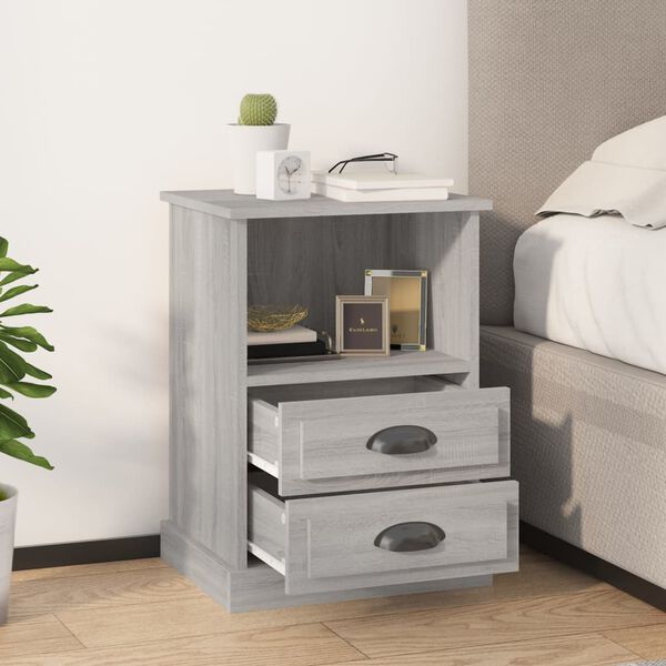 vidaXL Bedside Cabinet Grey Sonoma 43x36x60 cm