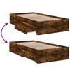 vidaXL Bed Frame with Drawers without Mattress Smoked Oak 90x200 cm