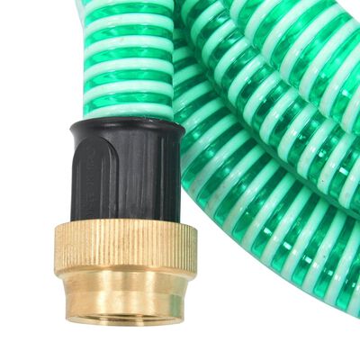 vidaXL Suction Hose with Brass Connectors Green 1.1" 15 m PVC