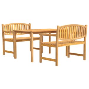 vidaXL 3 Piece Garden Dining Set Solid Wood Teak