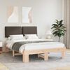 vidaXL Bed Frame with Upholstered Headboard Taupe 140 x 200 cm