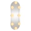 vidaXL Wall Mirror with LED Lights 15x40 cm Glass Oval