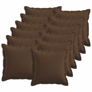 vidaXL Cushion Cover 12 pcs HOUTEN Brown 40 x 40 cm Faux Linen
