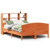 vidaXL Bookcase Bed without Mattress Wax Brown 120x200cm Solid Wood Pine
