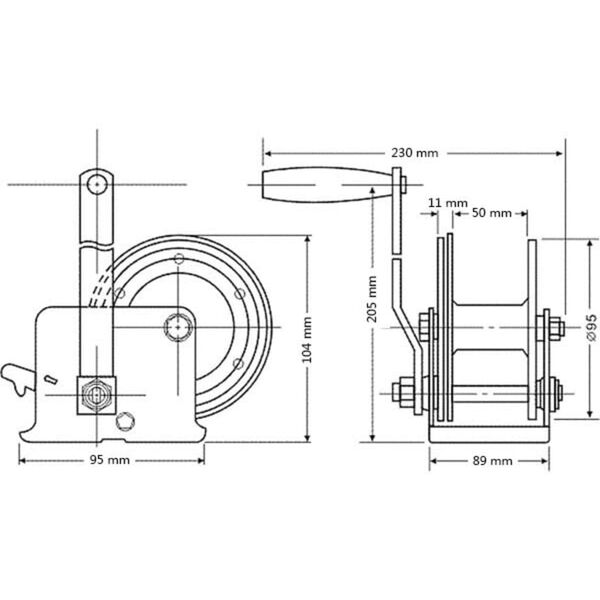 Toolland Hand Winch 250 kg WHW250