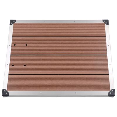 vidaXL Outdoor Shower Tray WPC Stainless Steel 80x62 cm Brown