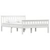 vidaXL Bed Frame without Mattress White Solid Pinewood 140x200 cm
