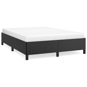 vidaXL Bed Frame without Mattress Black 135x190 cm Double Faux Leather