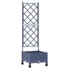 vidaXL Garden Planter with Trellis&Wheels Grey 40 x 40 x 131.5 cm PP