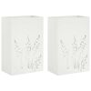 vidaXL Garden Planter 2 pcs White 50 x 30 x 75 cm Cold-rolled Steel