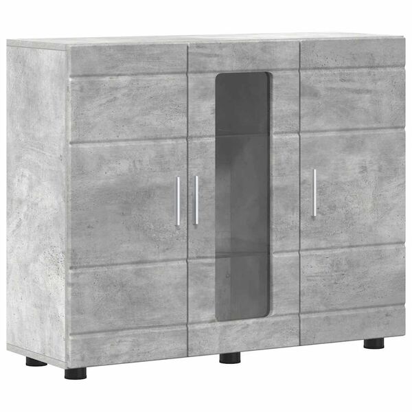 vidaXL Wooden Cabinet with Storage Concrete Grey 88.5 x 30.5 x 73 cm