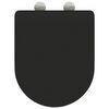 vidaXL Toilet Seat Black 44 x 36.4 x 3.4 cm Duroplast