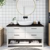 vidaXL Bathroom Countertop Dark Brown 100x40x(2-4) cm Treated Solid Wood