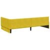 vidaXL Corner Bed Frame with Headboard Yellow 90 cm x 200 cm Velvet