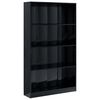 vidaXL 4-Tier Book Cabinet High Gloss Black 80x24x142 cm Engineered Wood