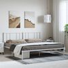 vidaXL Metal Bed Frame without Mattress with Headboard White 193x203cm