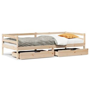 vidaXL Daybed with Drawers without Mattress 90x200 cm Solid Wood