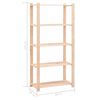vidaXL 5-Tier Storage Racks 2 pcs 80x38x170 cm Solid Pinewood 250 kg