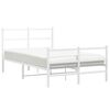 vidaXL Metal Bed Frame without Mattress with Footboard White 120x190cm