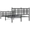 vidaXL Metal Bed Frame without Mattress with Footboard Black 120x190cm