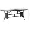 vidaXL Garden Table Black 170x80x74 cm Poly Rattan