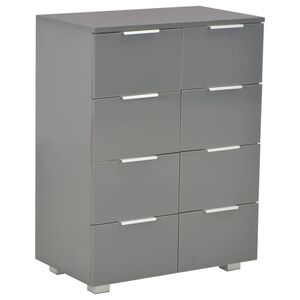 vidaXL Sideboard High Gloss Grey 60x35x80 cm Engineered Wood