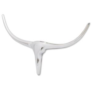 Wall Mounted Aluminium Bull&rsquo;s Head Decoration Silver 72 cm
