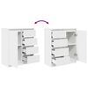 vidaXL Sideboard with Drawers White 71x35x84 cm Engineered Wood
