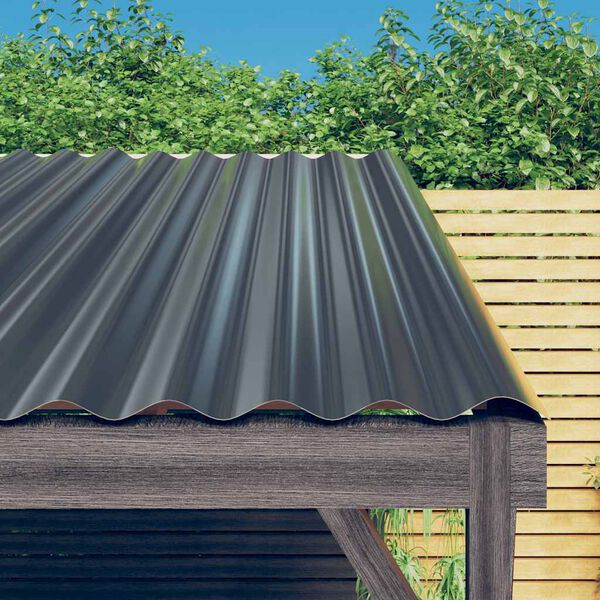 vidaXL Roof Panels 36 pcs Galvanised Steel Anthracite 80x36 cm