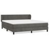 vidaXL Box Spring Bed with Mattress Dark Grey 180x200 cm Velvet