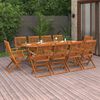 vidaXL 11 Piece Garden Dining Set 220x90x75 cm Solid Wood Acacia