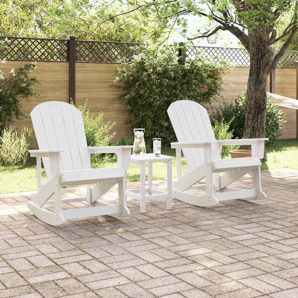 vidaXL Garden Lounge Set White HDPE
