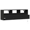 vidaXL TV Wall Cabinet with LED Lights Black 130x31x45 cm