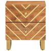 vidaXL Bedside Cabinet Brown and Black Solid Wood Mango